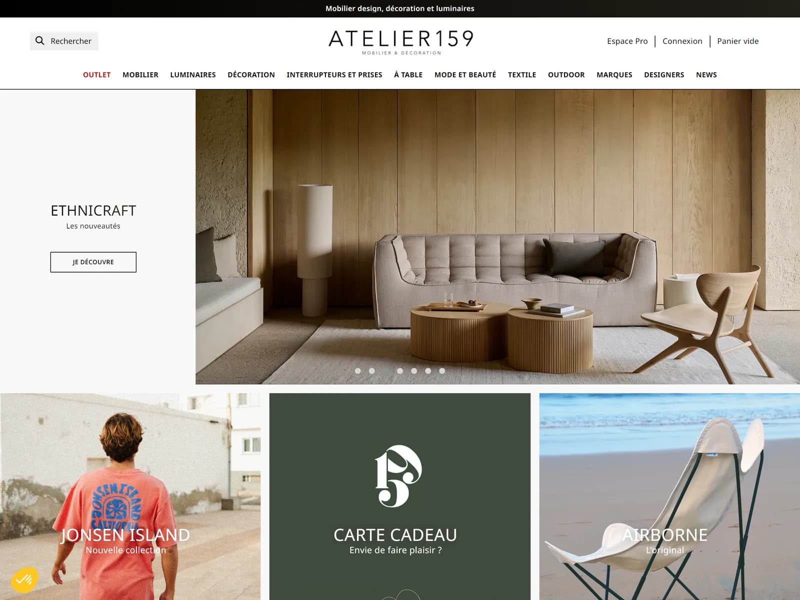 Boutique Atelier 159 propulsée par MasterTheme