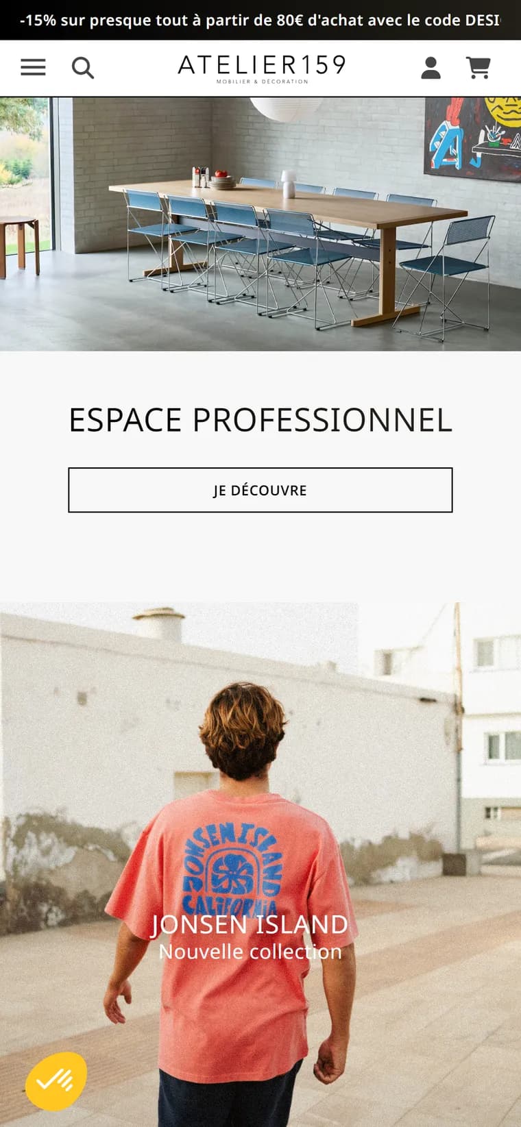 Atelier 159 — version mobile