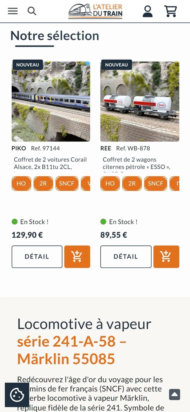 L'Atelier du Train — version mobile