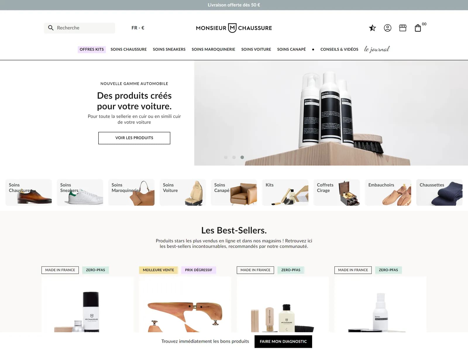 Aperçu du site Monsieur Chaussure