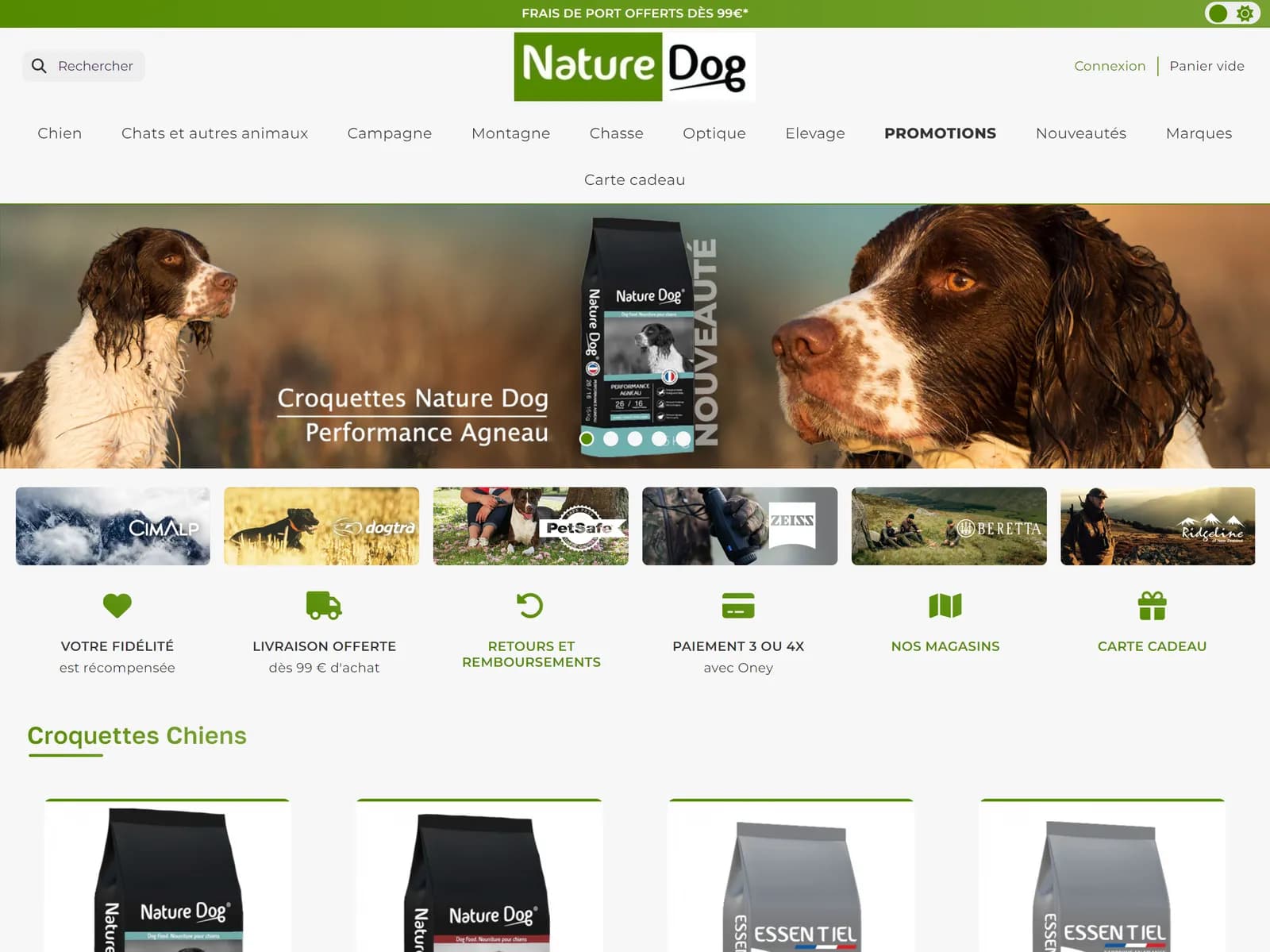 Aperçu du site Nature Dog