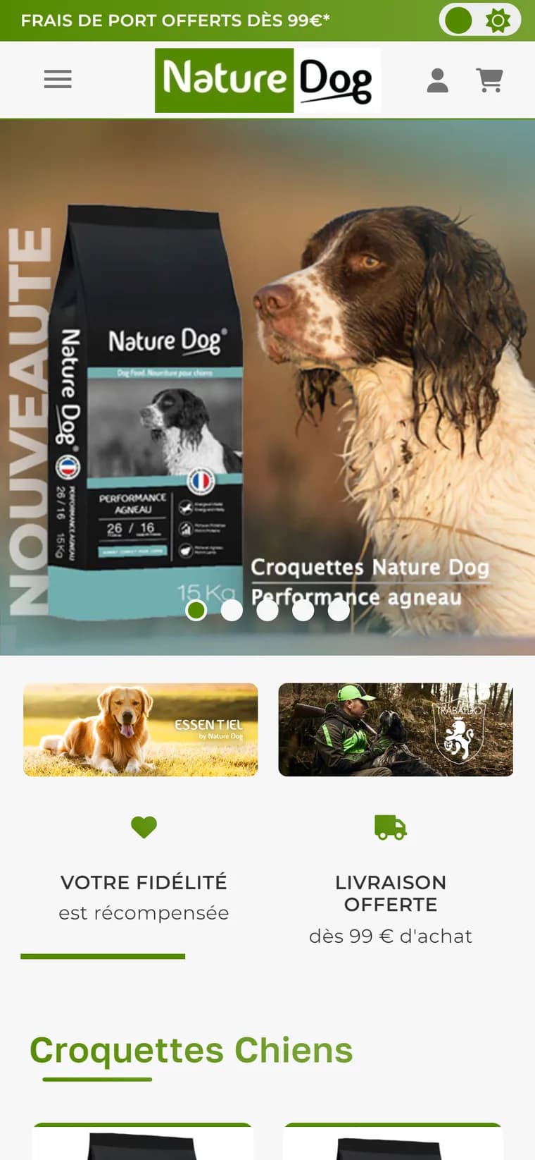 Nature Dog — version mobile
